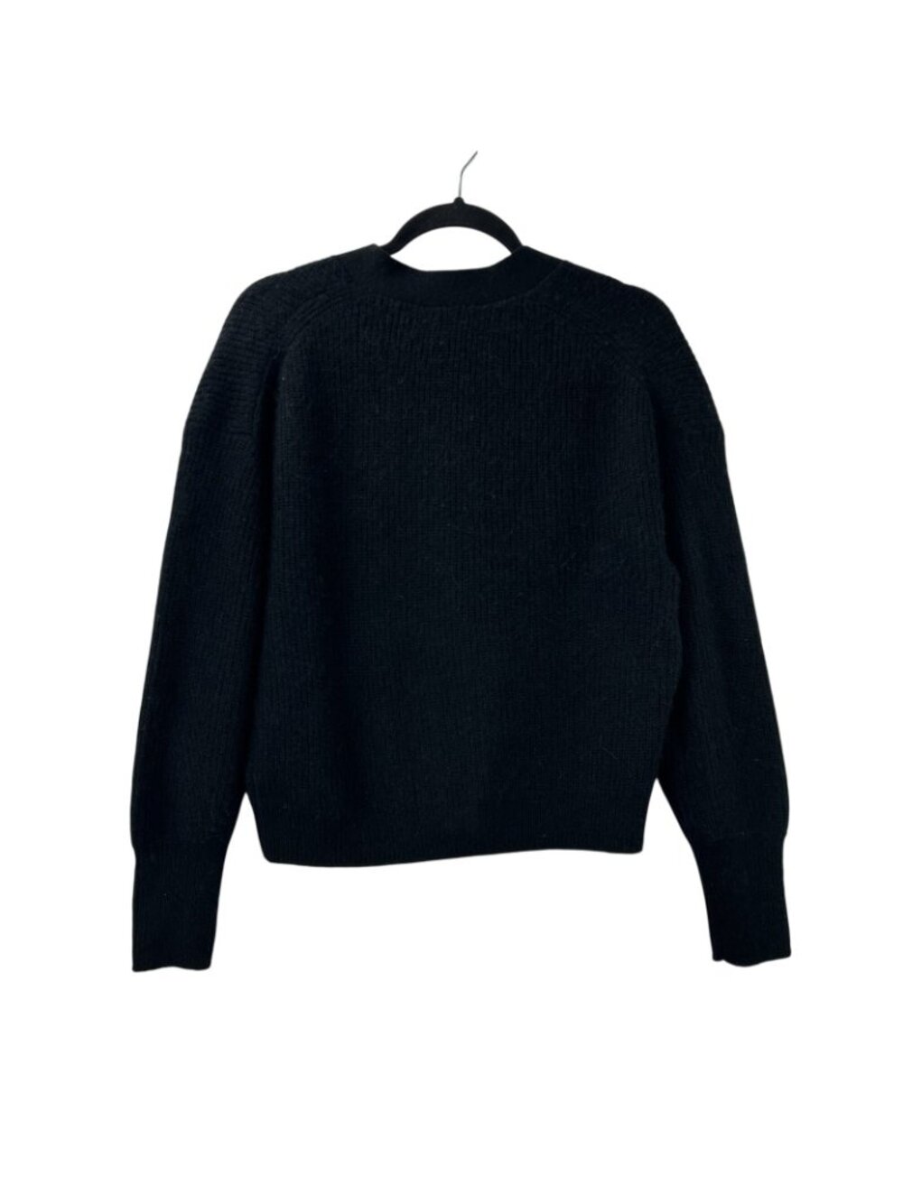 J Crew Women’s Medium Black Alpaca Wool Blend Cropped V-neck Cardigan Sweater - Picture 4 of 16